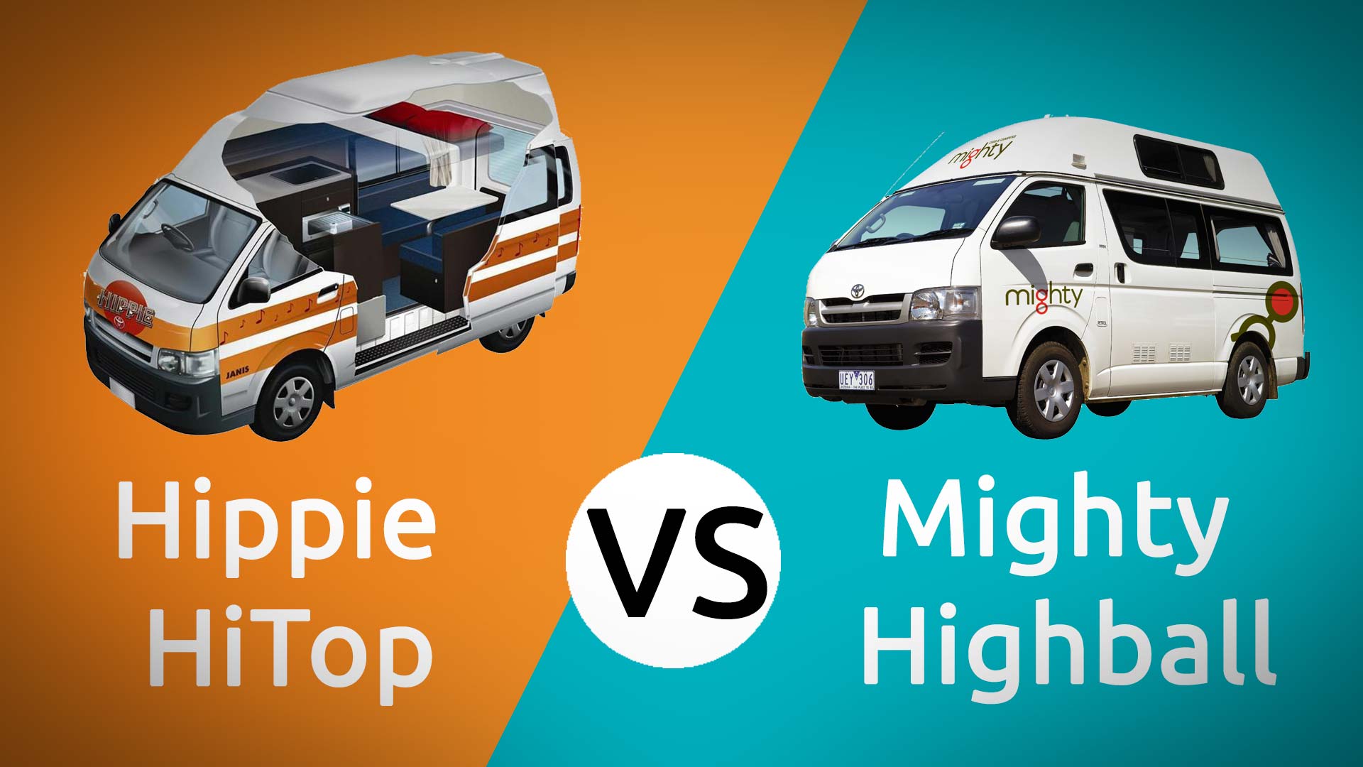 Hippie HiTop campervan vs Mighty Highball Campervan